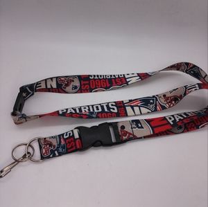 NFL New England Patriots Lanyard With Detachable Key Ring Fob